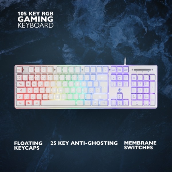 deltaco_gaming WK75 RGB keyboard 105 keys Nordic membrane switches orange