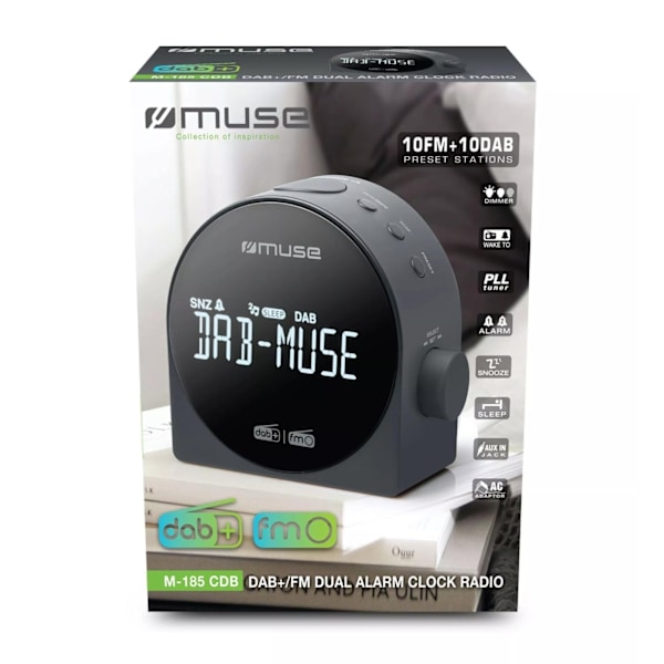 MUSE M-185 CDB Clock radio DAB+ FM Dual alarm