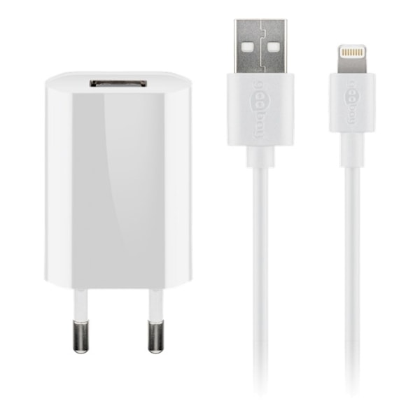 Goobay Apple Lightning charger set 1 A, white, 1 m, Hvid