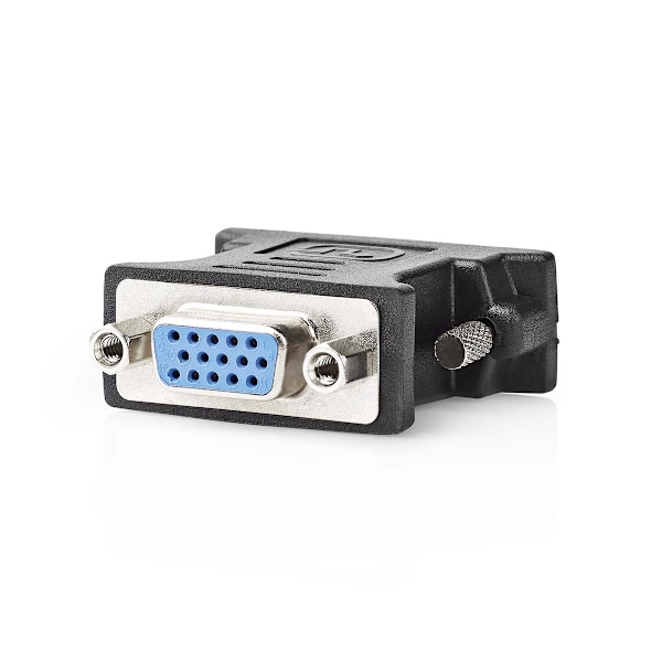 Nedis DVI-adapter | DVI-I 24+5-Pin Han | VGA Hun | Nikkelplateret | Lige | PVC | Sort | Box