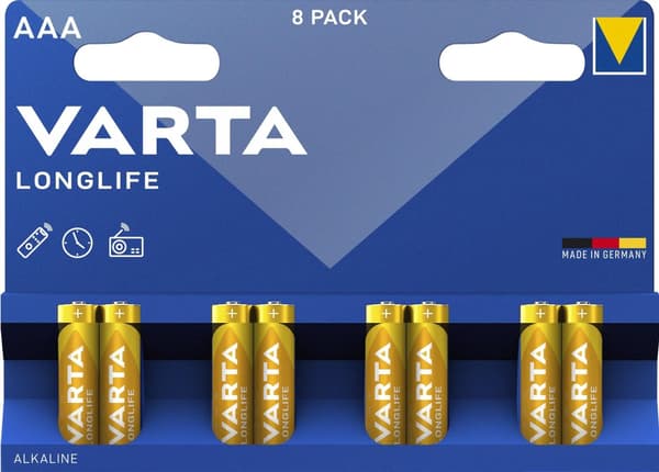 Varta Longlife AAA-Batterier, 8-Pack