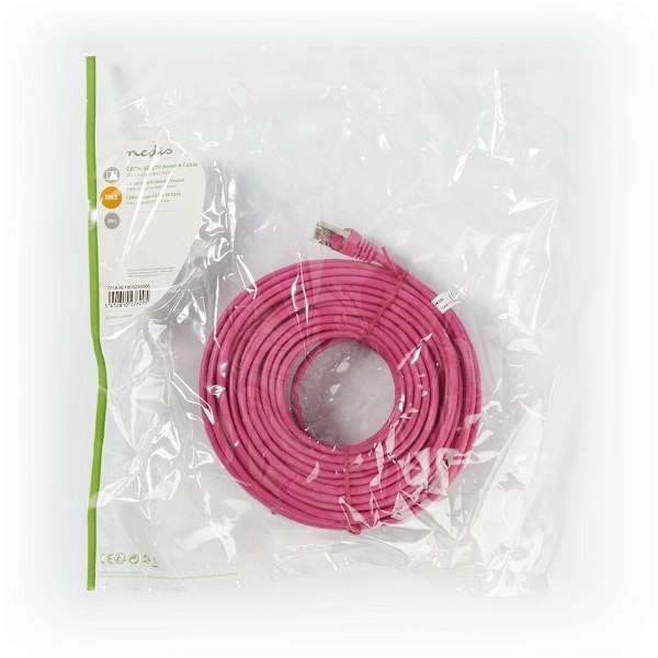 Nedis CAT5e nätverkskabel | SF/UTP | RJ45 hane | RJ45 hane | 20.0 m | Rund | PVC | Rosa | Plastpåse