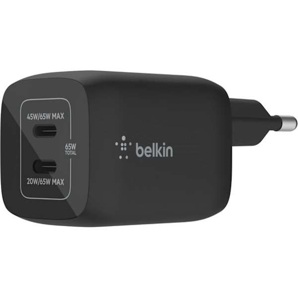 Belkin Boost Charge Pro Dual Port USB-C GaN 65 W PD 3.0 AC-oplader