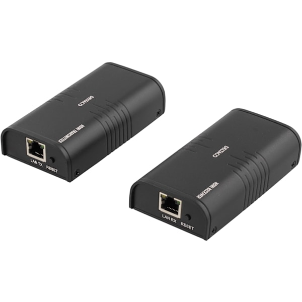 DELTACO Ethernet HDMI-forlænger, op til 120m i 1080P med Cat6, sort