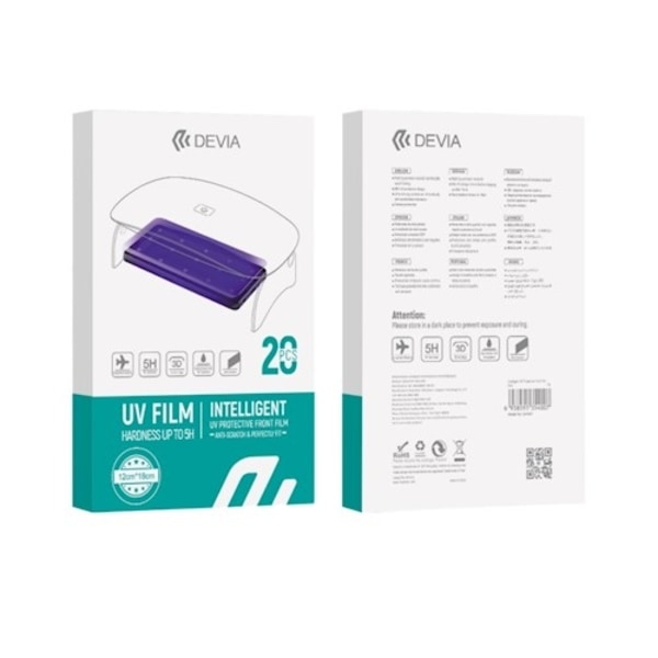 Devia Smartphone UV-folieset, 20st 5H Transparent