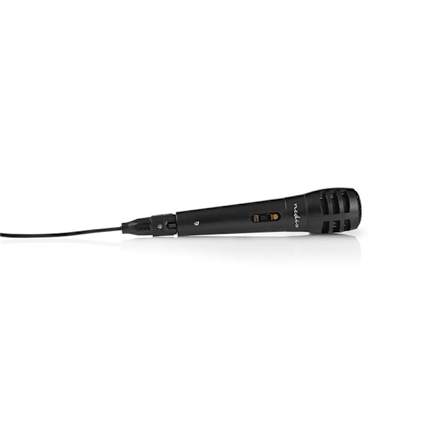 Nedis Trådad Mikrofon | Kardioid | Avtagbar kabel | 5.00 m | 80 Hz - 12 kHz | 600 Ohm | -75 dB | På / av-knapp | Resväska ingår | ABS / Aluminium | Sv