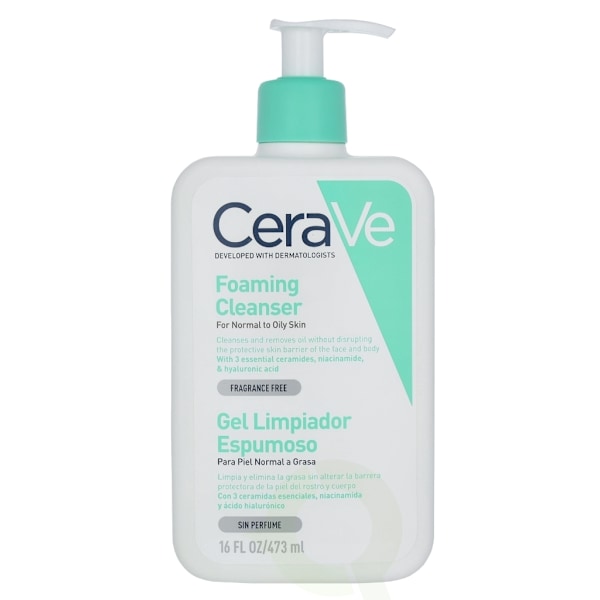 Cerave Foaming Cleanser w/Pump 473 ml For Normal To Oily Skin, Fragrance Free