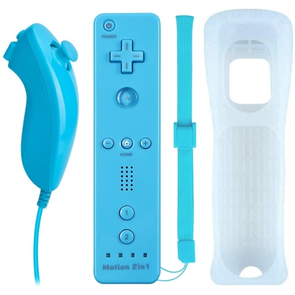 Remote Plus + Nunchuck Wii-Wii U:lle, Vaaleansininen