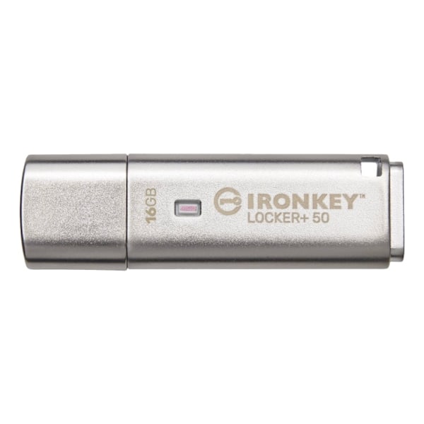 Kingston 16GB IKLP50 AES USB, w/256bit Sølv