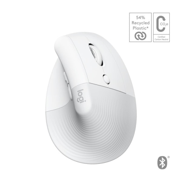 Logitech Lift for Mac Vertical Ergonomic Mouse, Off-White/Pa