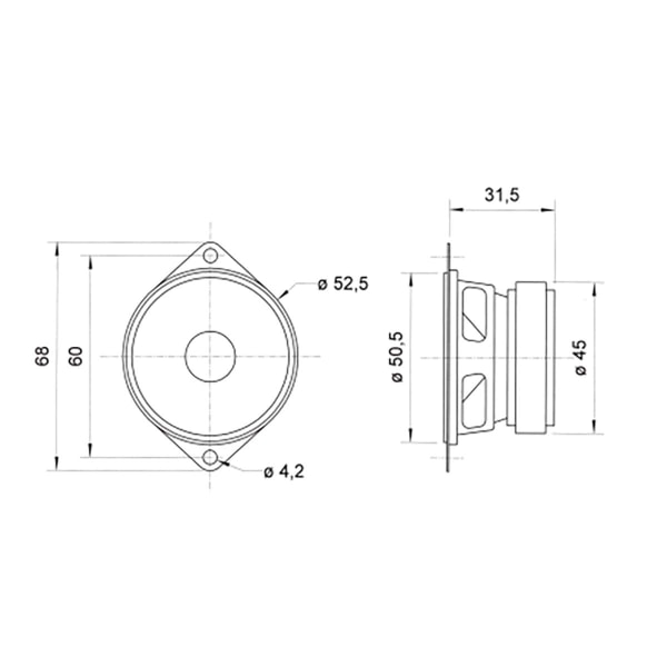 Visaton FRS 5 - 8 Ohm - 5 cm (2") täyden alueen kaiutin