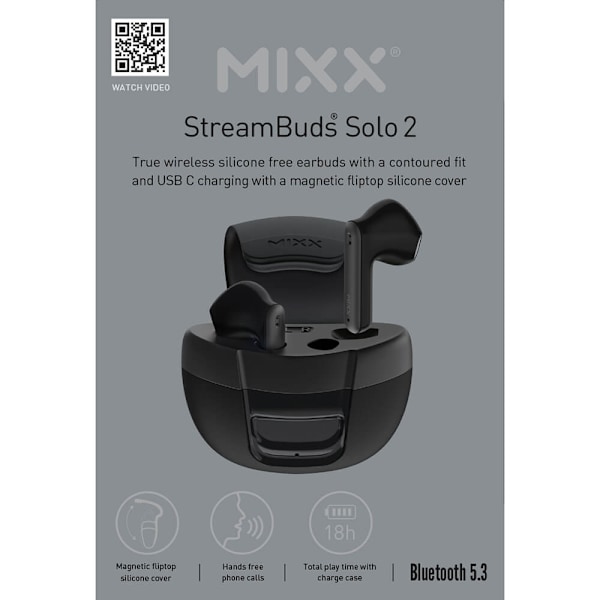 MIXX Headphone Solo 2 In-Ear TWS Black Svart