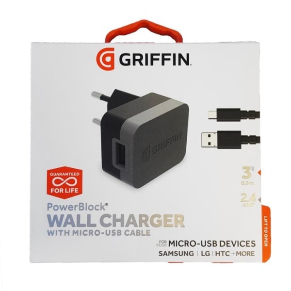 Griffin Universal Väggladdare med Micro-USB kabel, 2.4 AMP