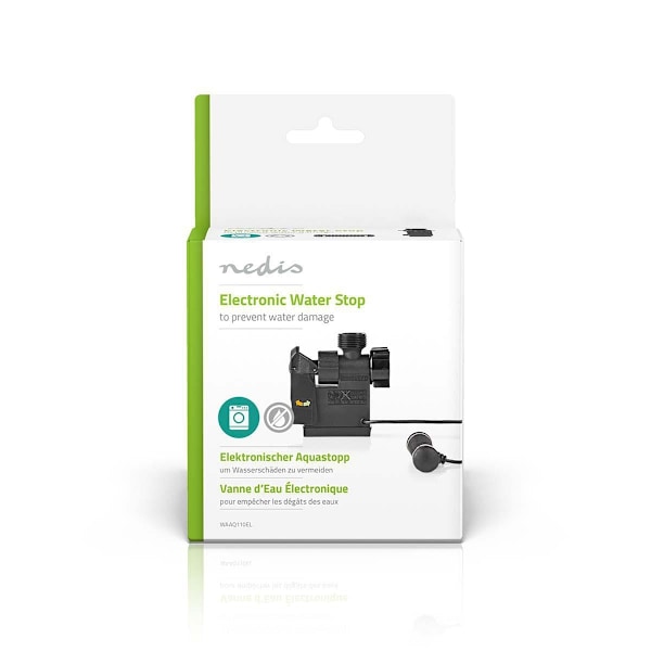 Nedis Elektronisk Aqua Stop | 3/4 "yttertråd | 3/4 "innertråd | Passar till: Dishwasher / Washing Machine | Svart