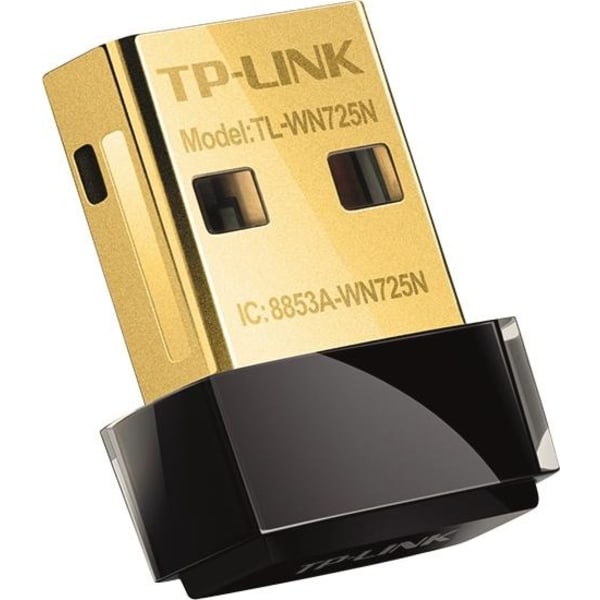 TP-LINK langaton verkkokortti, nano, USB, 150Mbps, 802.11b/g/n, musta