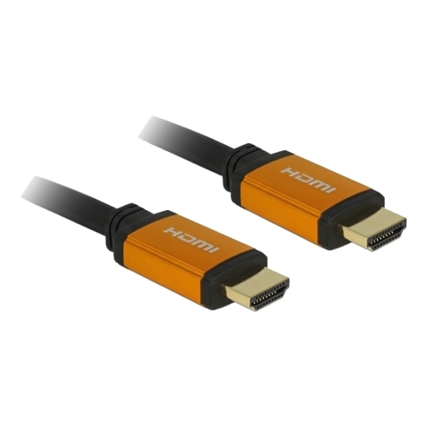 DeLock High Speed HDMI-kabel 48 Gbps 8K 60 Hz 0,5 m, svart/guldf