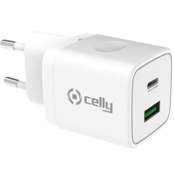 Celly USB-laddare USB-C PD + USB-A 2