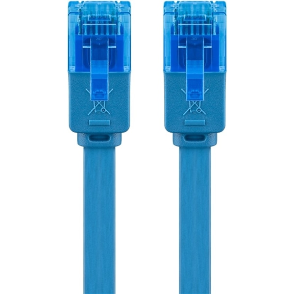 Goobay CAT 6A platt patchkabel, U/UTP, blå kopparledare (CU), 3 m