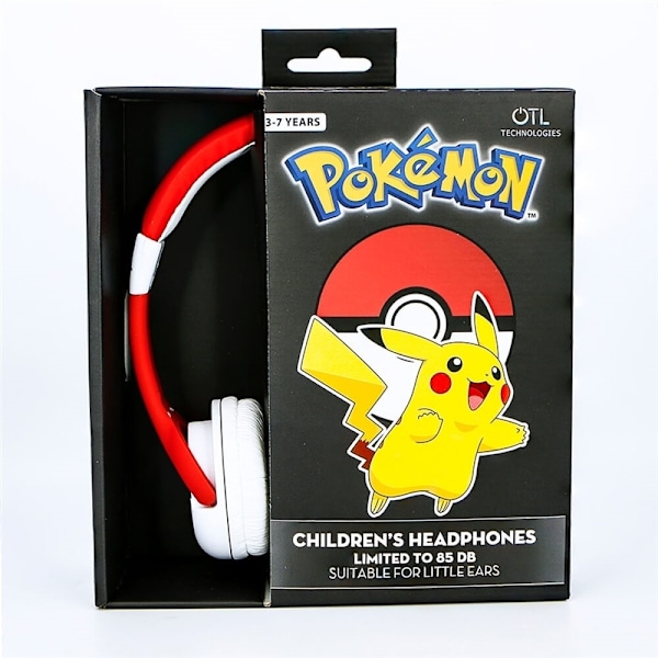 POKEMON Høretelefoner On-Ear Junior 85db/95db Pokeball Vit