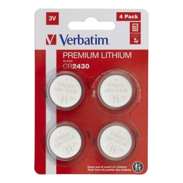 Verbatim Lithium batteri CR2430 3V 4 pak