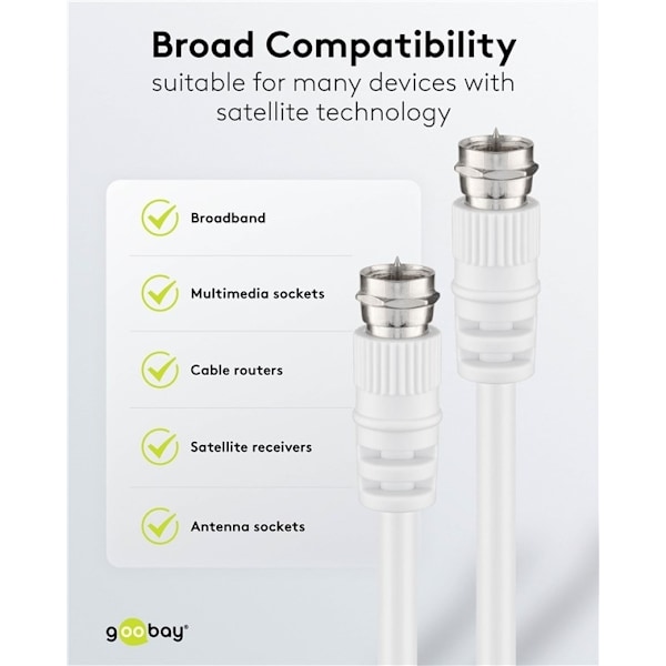 Goobay SAT-antennkabel ( F-plugg > F-plugg