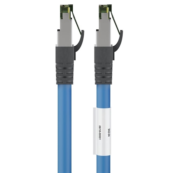 Goobay RJ45 (CAT 6A, 500 MHz) patchkabel med CAT 8.1 S/FTP rå kabel, blå 99,9 % syrefri kopparledare (OFC), AWG 24, halogenfri kabelhölje (LSZH), 15 m