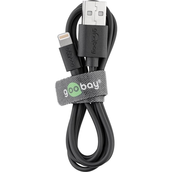 Goobay Apple Lightning billadare (12 W) Adapter för billaddare och Apple Lightning-kabel 1,0 m (svart)