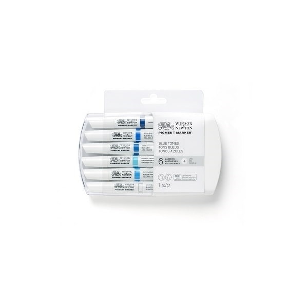 WINSOR Pigment Marker 6 Set Blue Tones