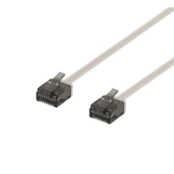 DELTACO U/UTP Cat6a patch cable, flat, 1m, 1mm thick, gray