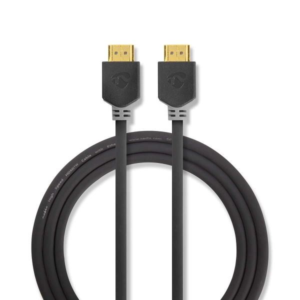 Nedis High Speed ​​HDMI ™ kabel med Ethernet | HDMI™ Stik | HDMI™ Stik | 4K@60Hz | ARC | 18 Gbps | 2.00 m | Runde | PVC | Antracit | Box