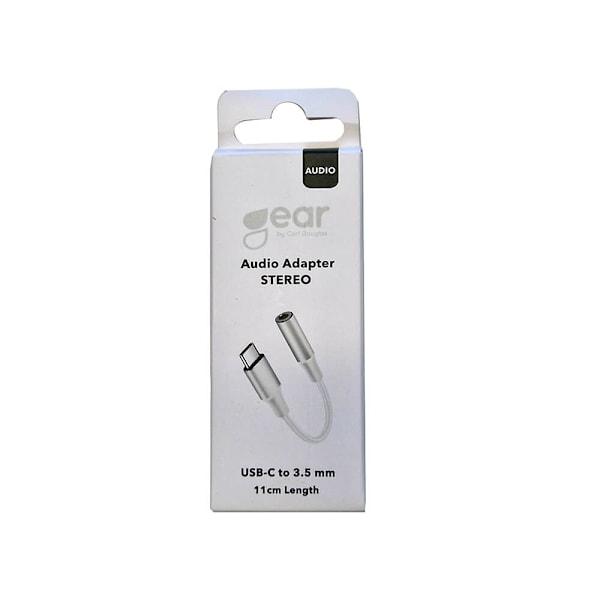 GEAR Adapter Audio USB-C till 3,5 mm Stereo Vit