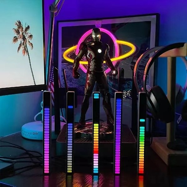 Mini RGB-lys, der spiller i takt til musikken