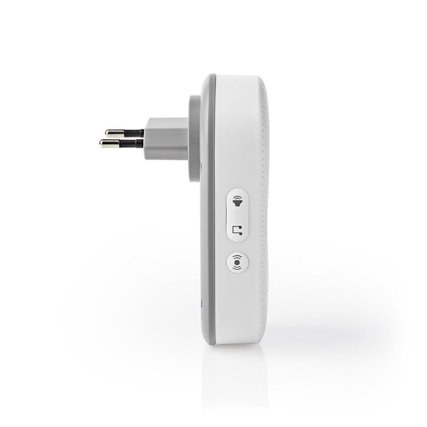 Nedis Trådlösa dörrklockan | Strömadapter | 220 - 240 V AC 50 Hz | 1x CR2032 | Volym: 80 dB | Signalområde: 300 m | IP44 | Justerbar volym | 36 Melodi