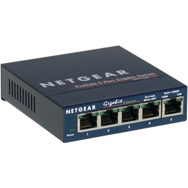 Netgear GS105 Ohanterad Gigabit Ethernet (10/100/1000) Blå Blå