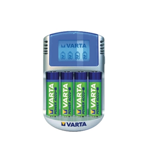 Varta NiMH akkulaturi AA / AAA | 1.2 V DC | 4x AA/HR6 2600 mAh | Trickle-lataus | Euro / Tyyppi-C (CEE 7/16) | Akun tyyppi: AA