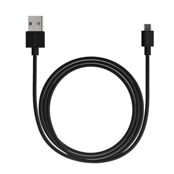 Puro USB-A - MicroUSB-kaapeli, 2m, musta