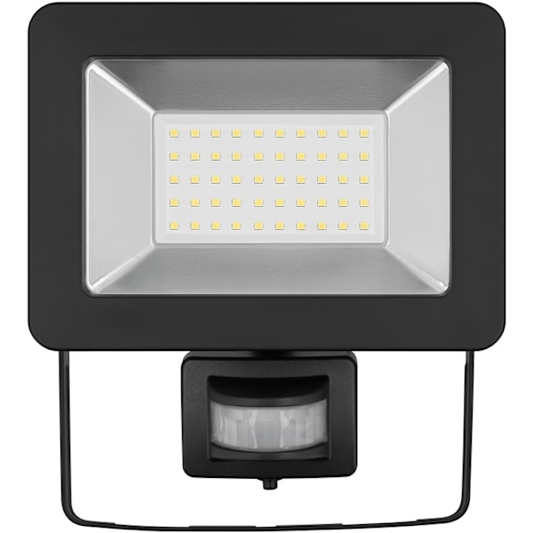 Goobay LED udendørs projektør, 50 W, med bevægelsesdetektor med 4250 lm, neutralt hvidt lys (4000 K), PIR-sensor med ON/OFF-funktion og M16 kabelforsk