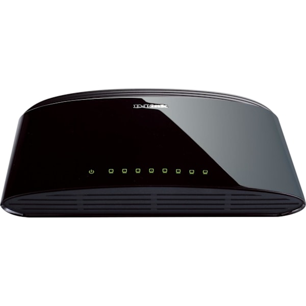 D-Link kytkin 8x10/100Mbps, NWay, uplink, pöytämalli