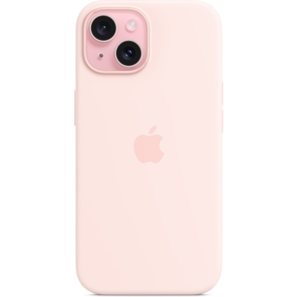 Apple iPhone 15 silikonikotelo MagSafella, vaaleanpunainen Rosa