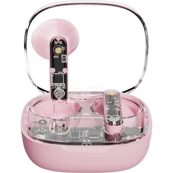 Streetz T150 TWS earphones, Transparent Pink Rosa