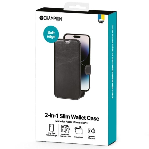 Champion 2-in-1 Slim wallet iPhone 14 Pro Svart