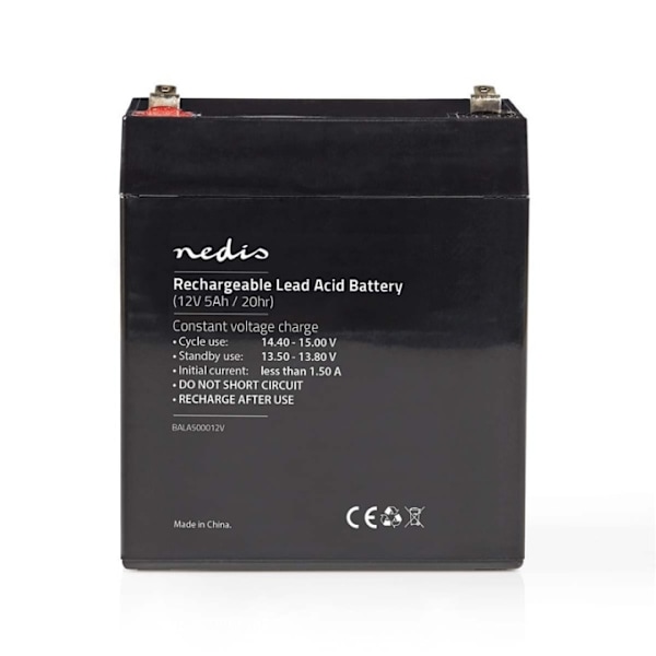 Nedis Uppladdningsbart blybatteri | Bly-syra | Uppladdningsbara | 12 V | 5000 mAh