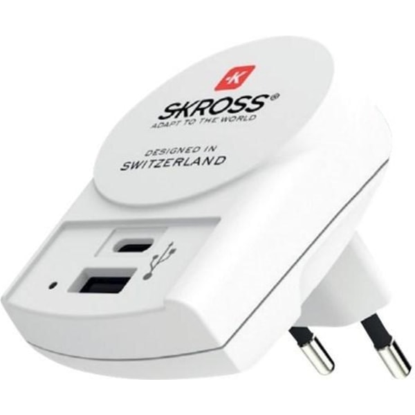 Skross Reseadapter Europa till USB-A & USB-C