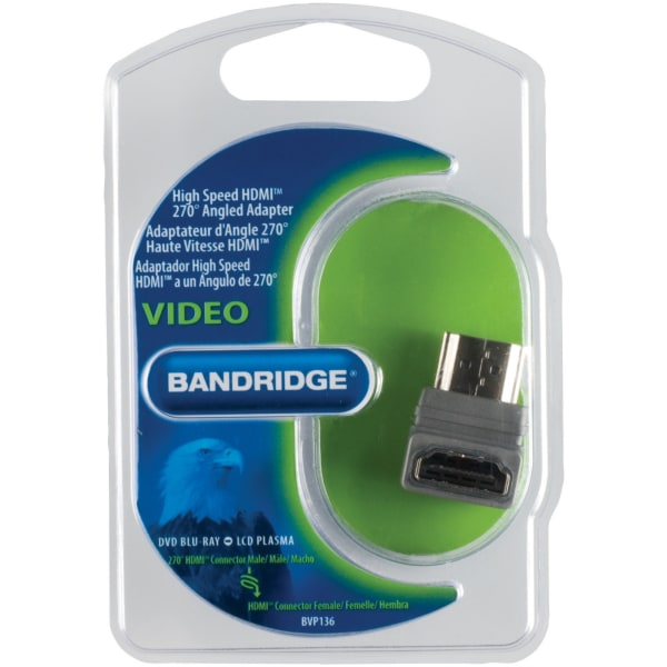 Bandridge High Speed Hdmi Med Ethernet Adapter Vinkel 270° HDMI-Stik - HDMI Hun Grå