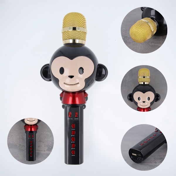 Maxlife Animal MX-100 - Bluetooth-karaokemikrofoni sisäänrakennetulla kaiuttimella, musta