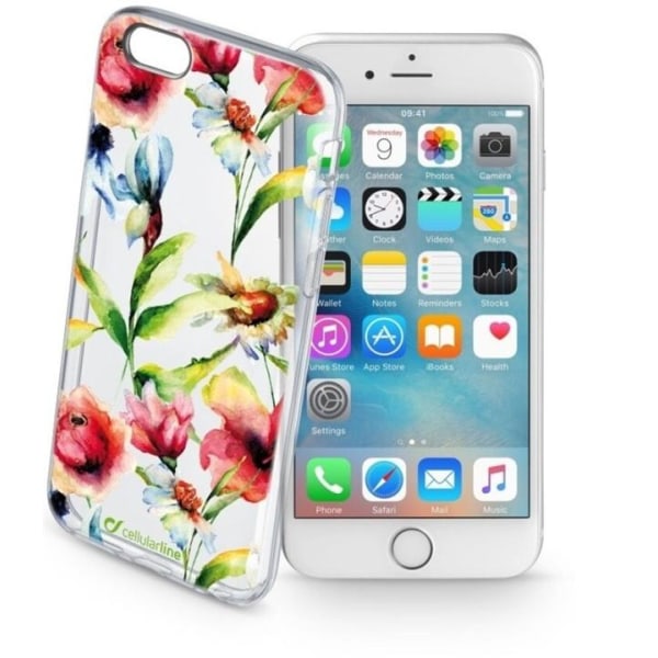 Cellularline Flowers, TPU skal iPhone 6/6S Transparent