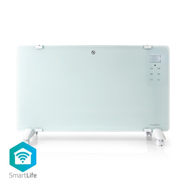 Nedis SmartLife Konvektion Värmare | Wi-Fi | Passar till badrum | Glas panel | 2000 W | 2 Värmeinställningar | LED | 15 - 35 °C | Justerbar termostat