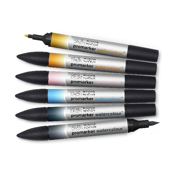 Winsor WaterColour Marker 6-pack, Sky tones set
