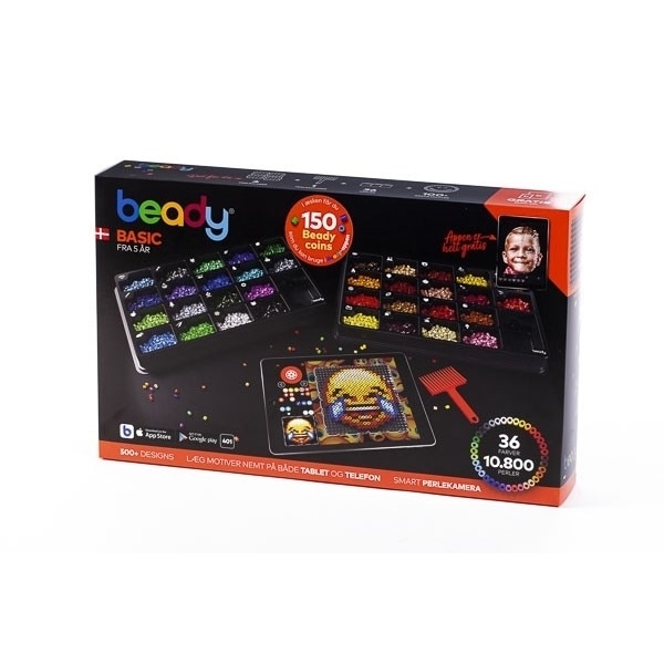 Beady Basic 10.800 perler, 4 plader, 1 skraber