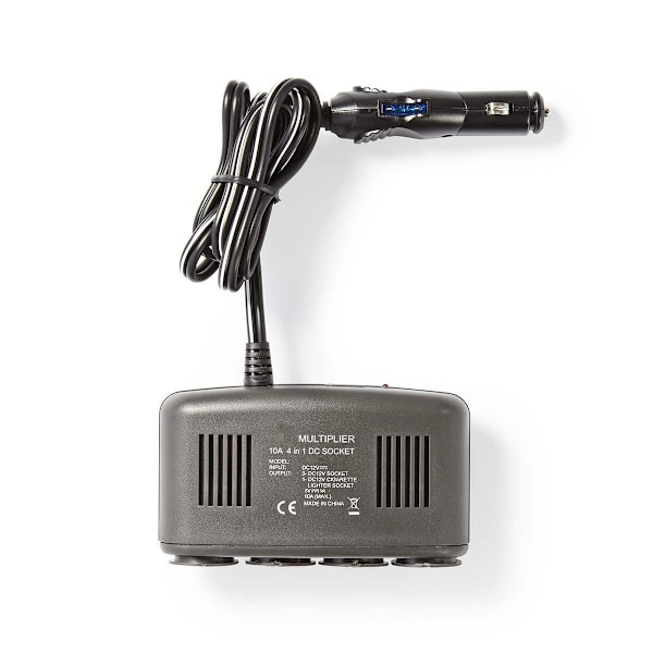 Nedis Universal DC Power Adapter | Biladapter | 120 W | Indgangsspænding: 12 V DC | 12 V DC | Maksimal udgangsstrøm pr. port: 4.0 A | Sort